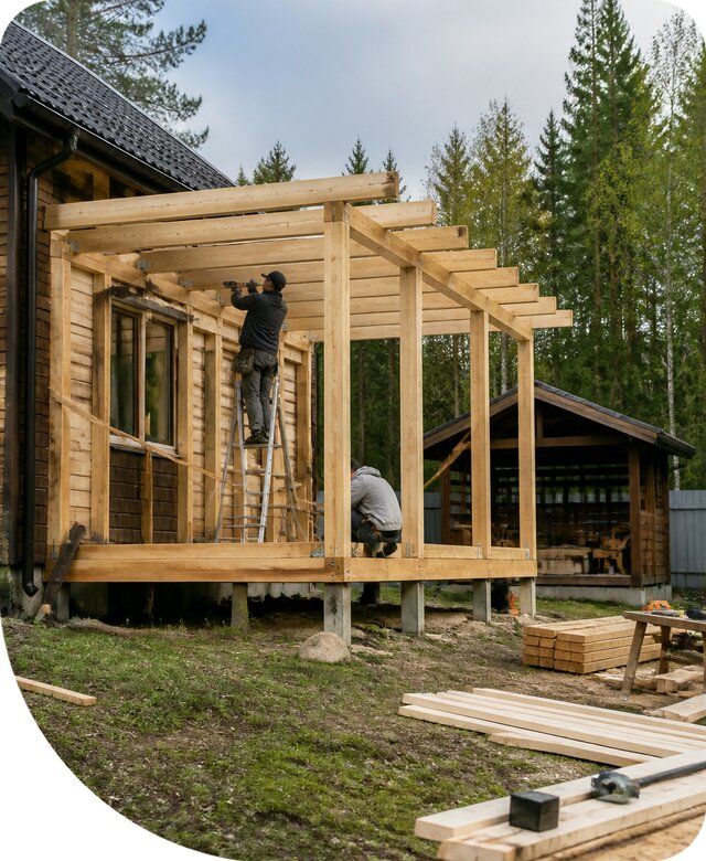 Строительство пристроек и построек на участке в Рубцовске